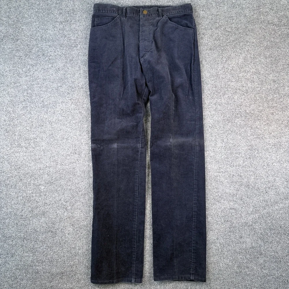 Vintage Lee Riders Corduroy Pants Mens 32x32 Blue Straight Leg Made in USA  80s